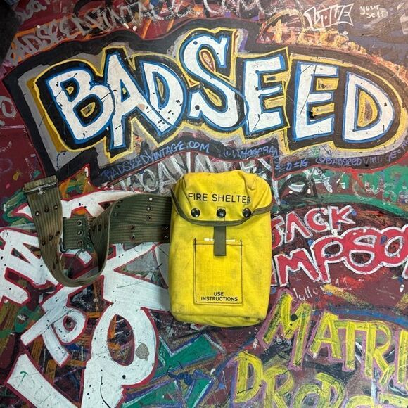 80s Fire Shelter Kit w Yellow Canvas Case & Instructions - Firefighter Gear - Picture 2 of 9